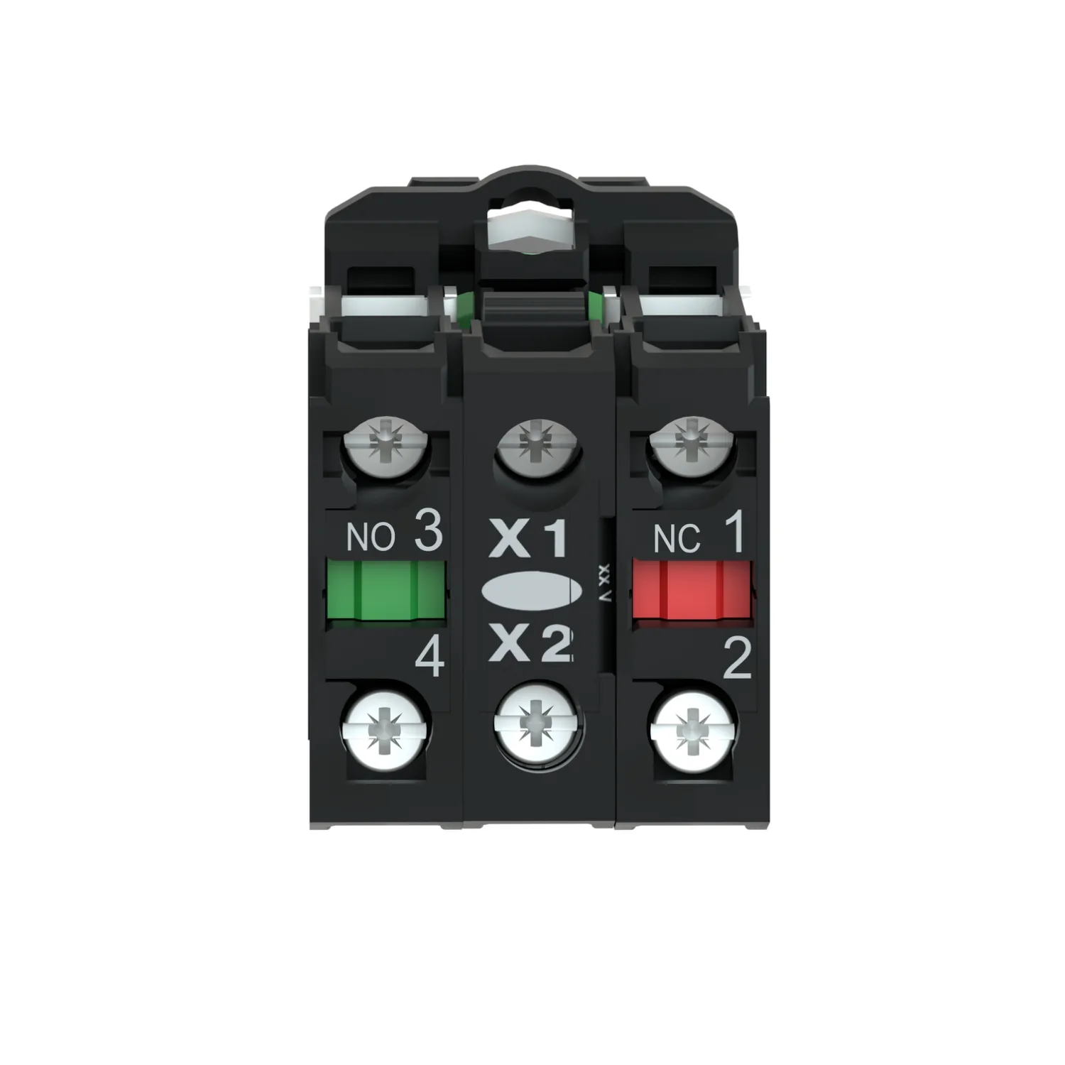 Işıklı basmalı buton, Harmony XB5, plastik, beyaz düz, 22mm, üniversal LED, düz lens, 1NO + 1NC, 230...240V AC - 2
