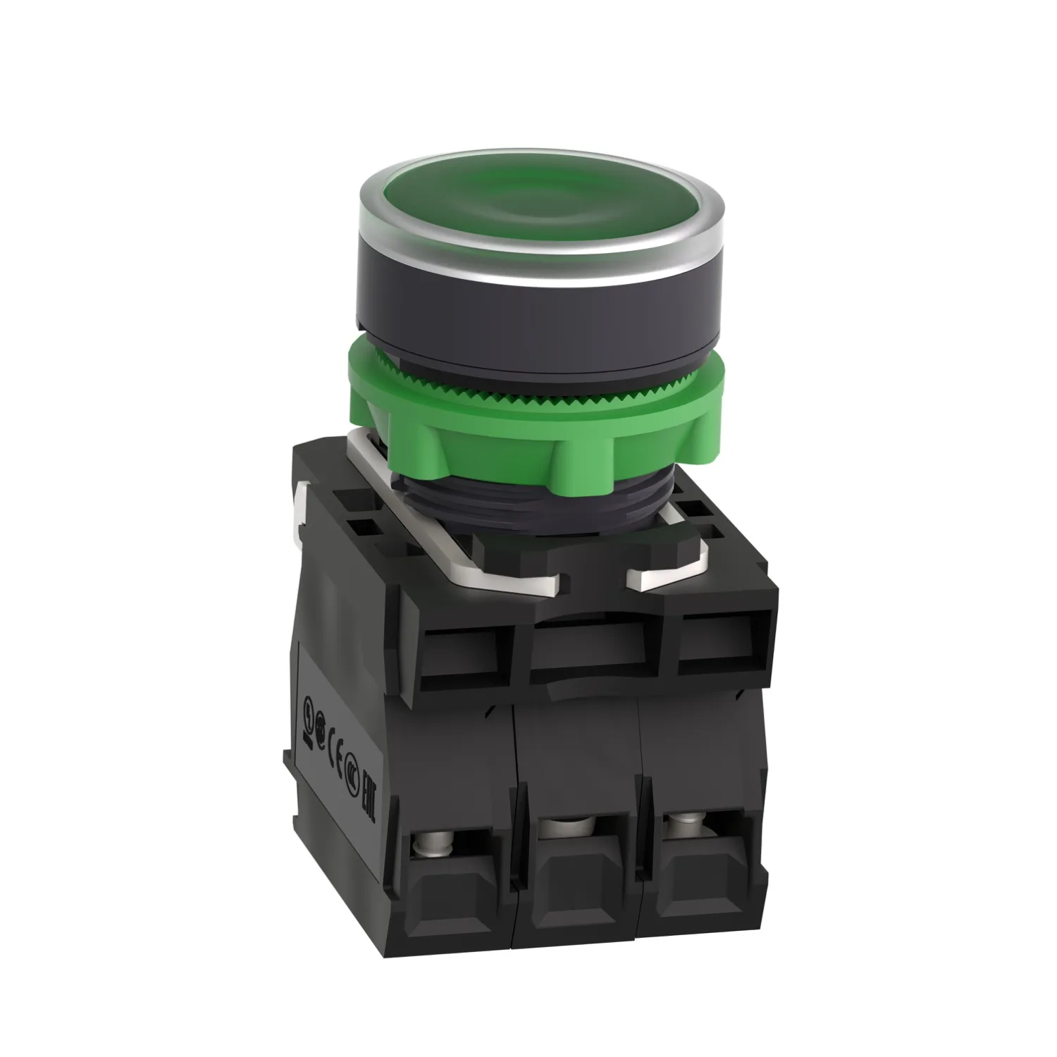 XB5AW33M5 - Anahtar: basmalı buton; 22mm; Kalıcı poz: 1; NK + NA; yeşil; LED; 230V - 5