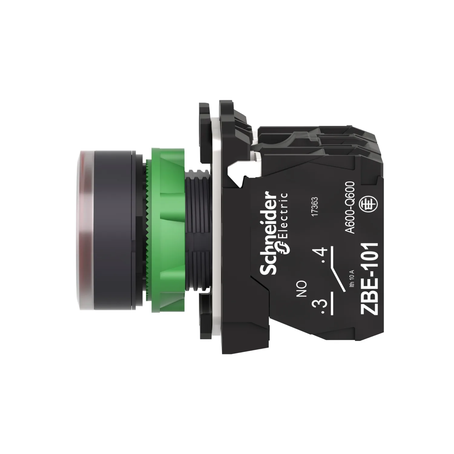 Şalter: basma buton; 22mm; Sabit poz: 1; NK + NA; kırmızı; LED; 230V - 3