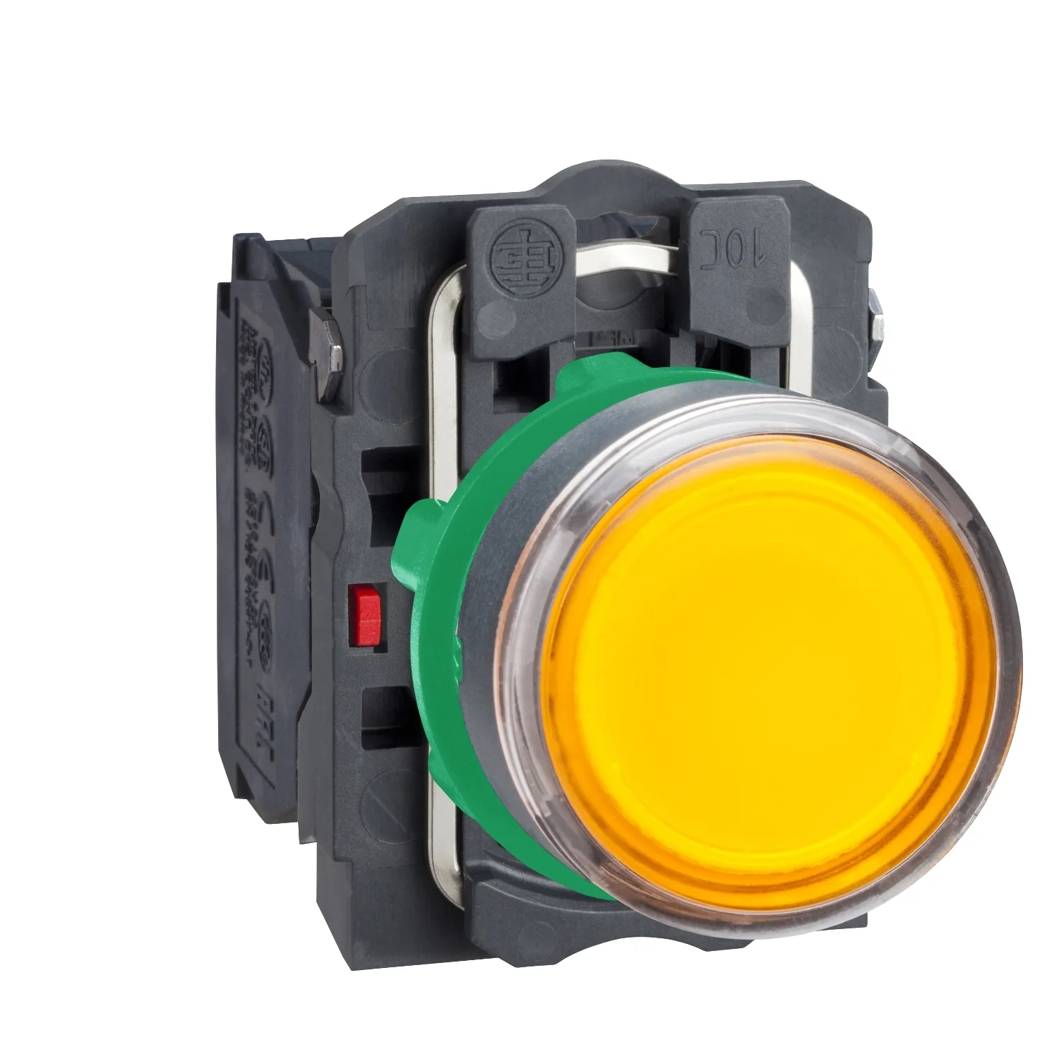 Schneider XB5AW3565 - Işıklı basmalı buton, Harmony XB5, XB4, turuncu düz komple ışıklı buton Ø22 mm yaylı dönüş 1NO+1NC 250 V