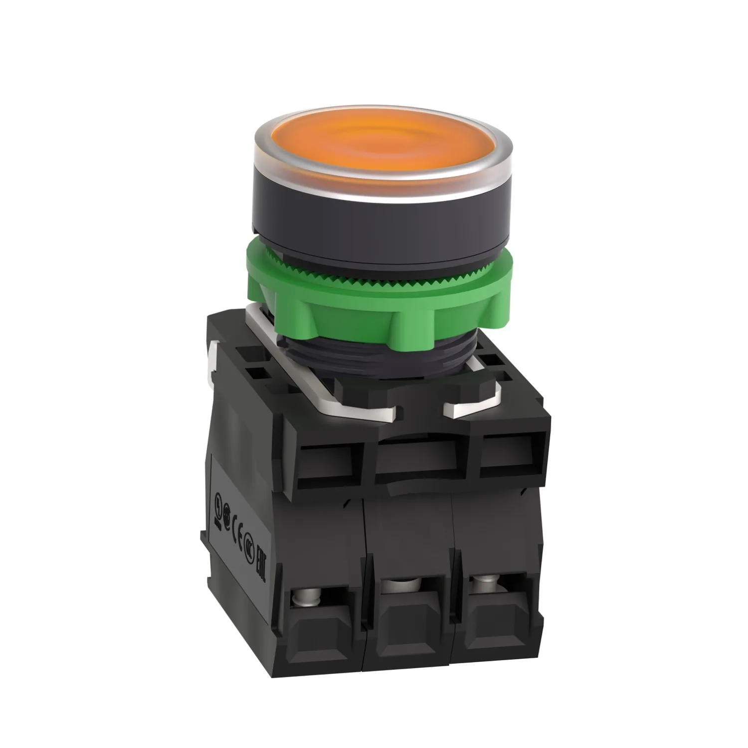XB5AW35M5 - Şalter: basmalı buton; 22mm; Sabit poz: 1; NC + NO; turuncu; LED; 230V - 3