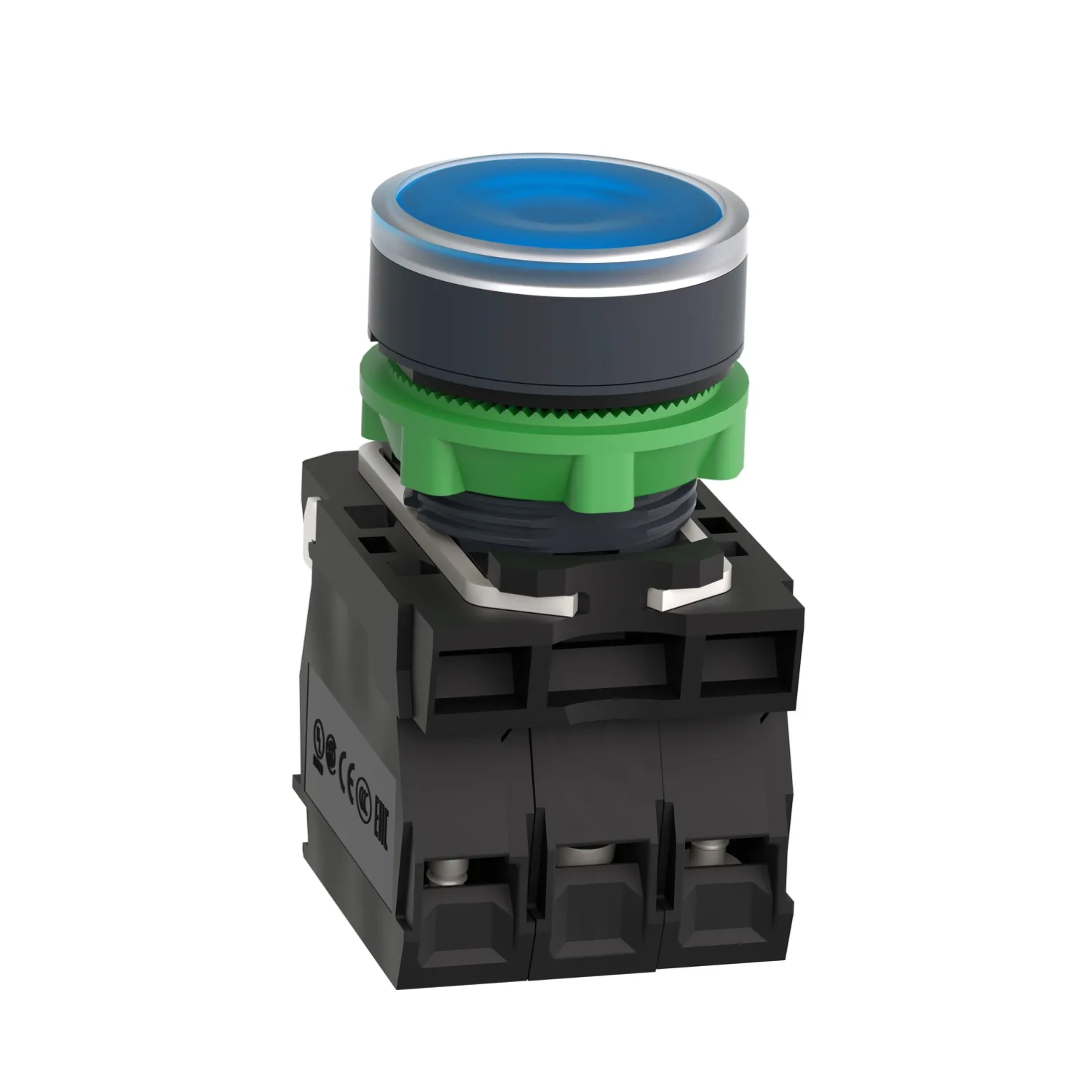 XB5AW36B5 - Şalter: basmalı buton; 22mm; Sabit poz: 1; NC + NO; mavi; LED; 24V - 3