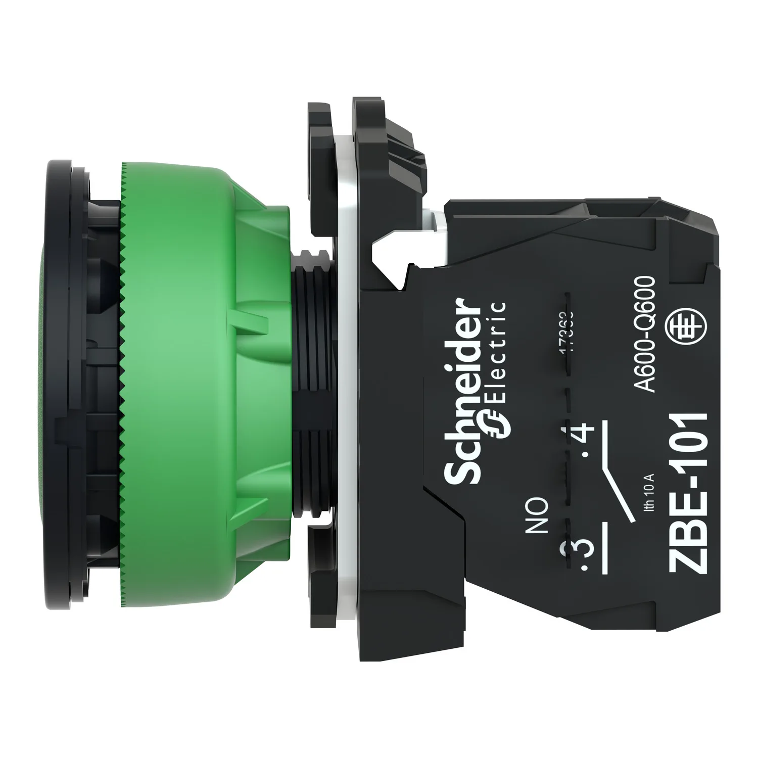 Schneider XB5FA31 - Drucktaster, Harmony XB5F, Kunststoff, 30mm, grün, unbeschriftet, tastend, 1S