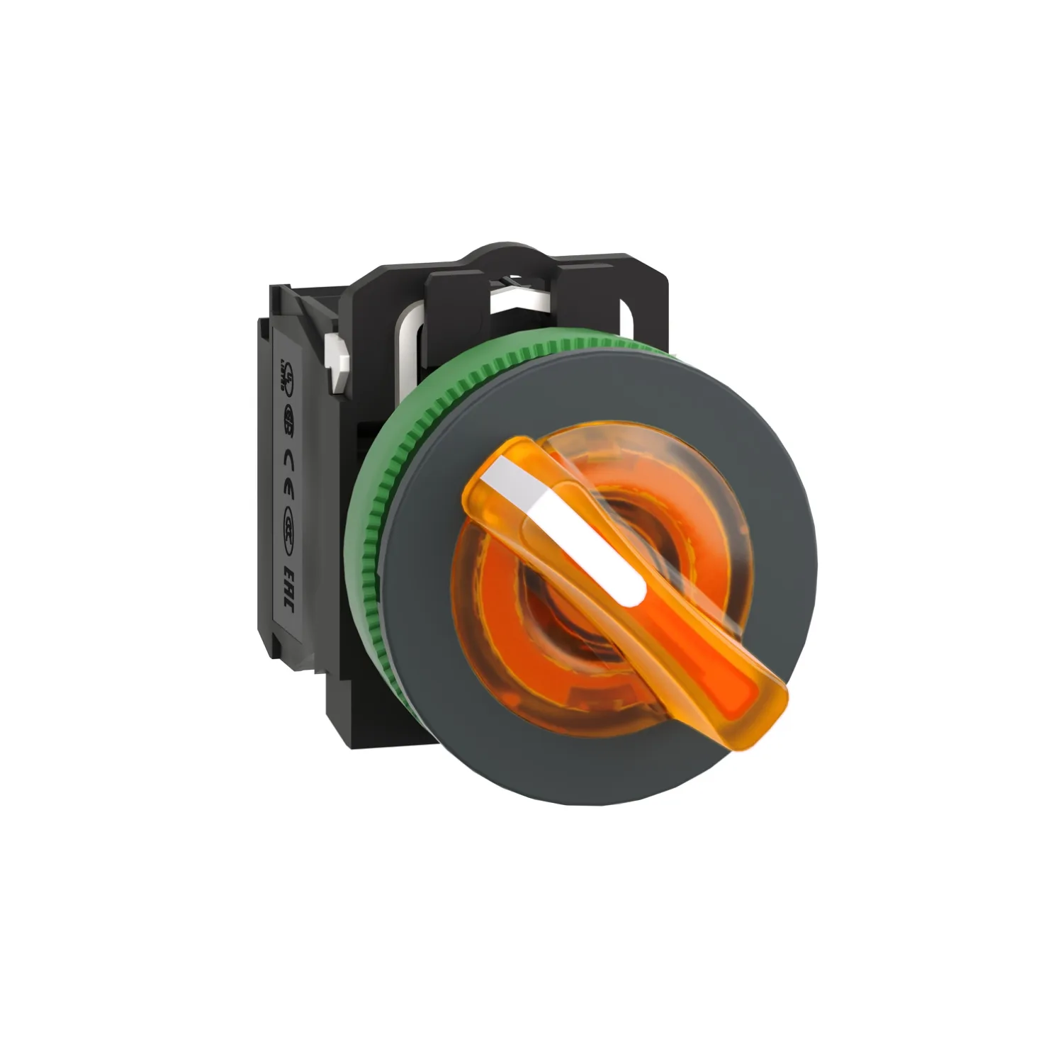 Schneider XB5FK125B5 - Illuminated, selector switch LED 24 VAC /DC Green 1NA+1NK
