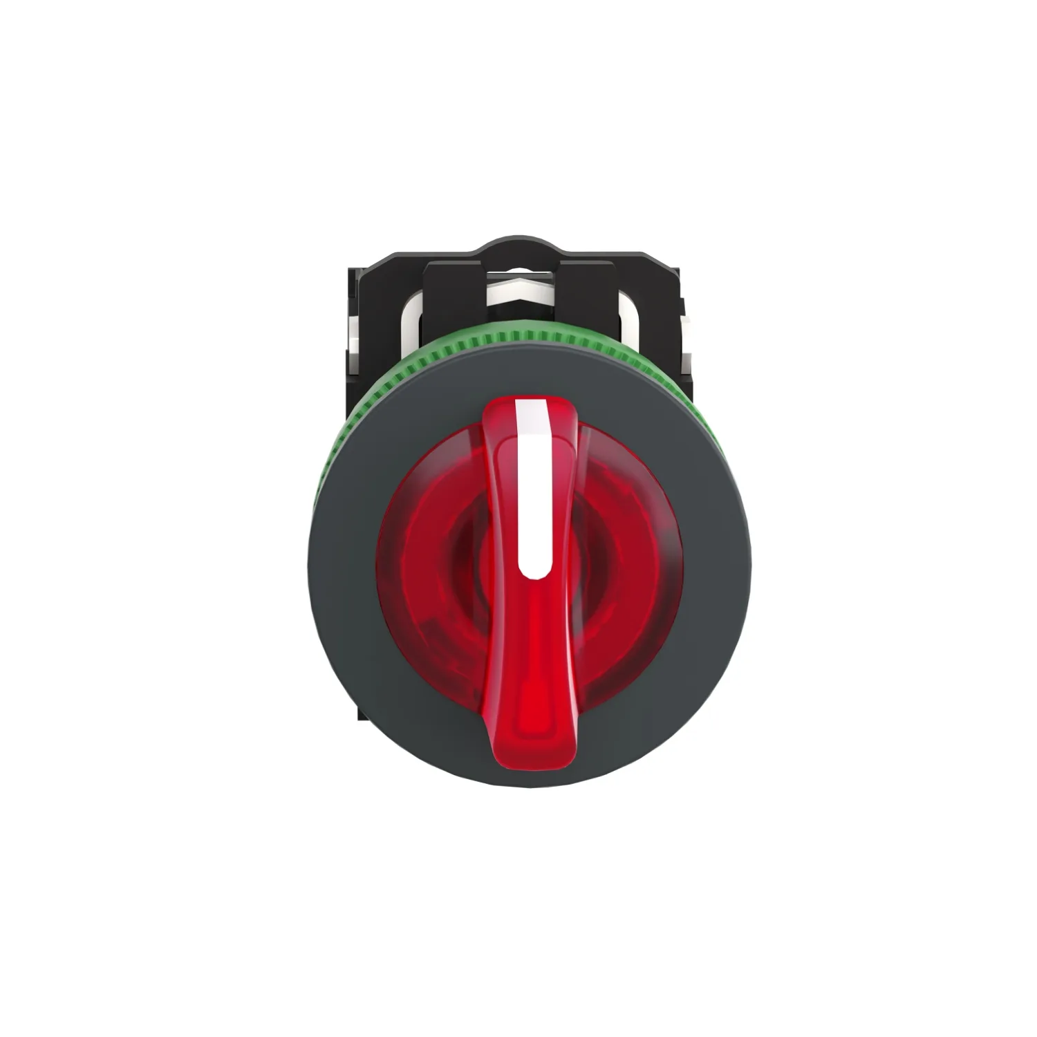 Harmony XB5 - bouton man lumin - flush - 3 pos fix - rouge - 1O+1F - 230V - 3