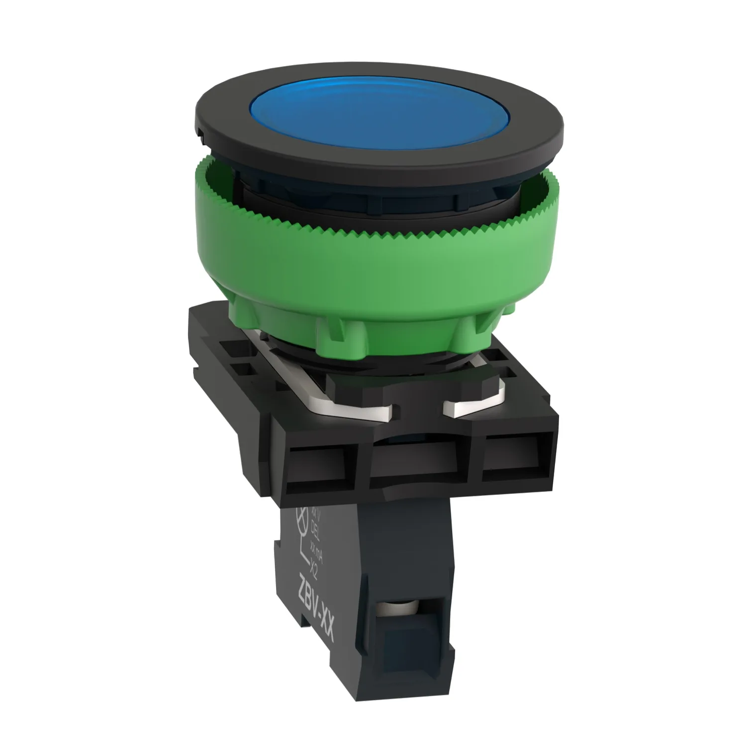 Harmony XB5 - voyant lumineux DEL - flush - bleu - 24V - vis étrier - 3