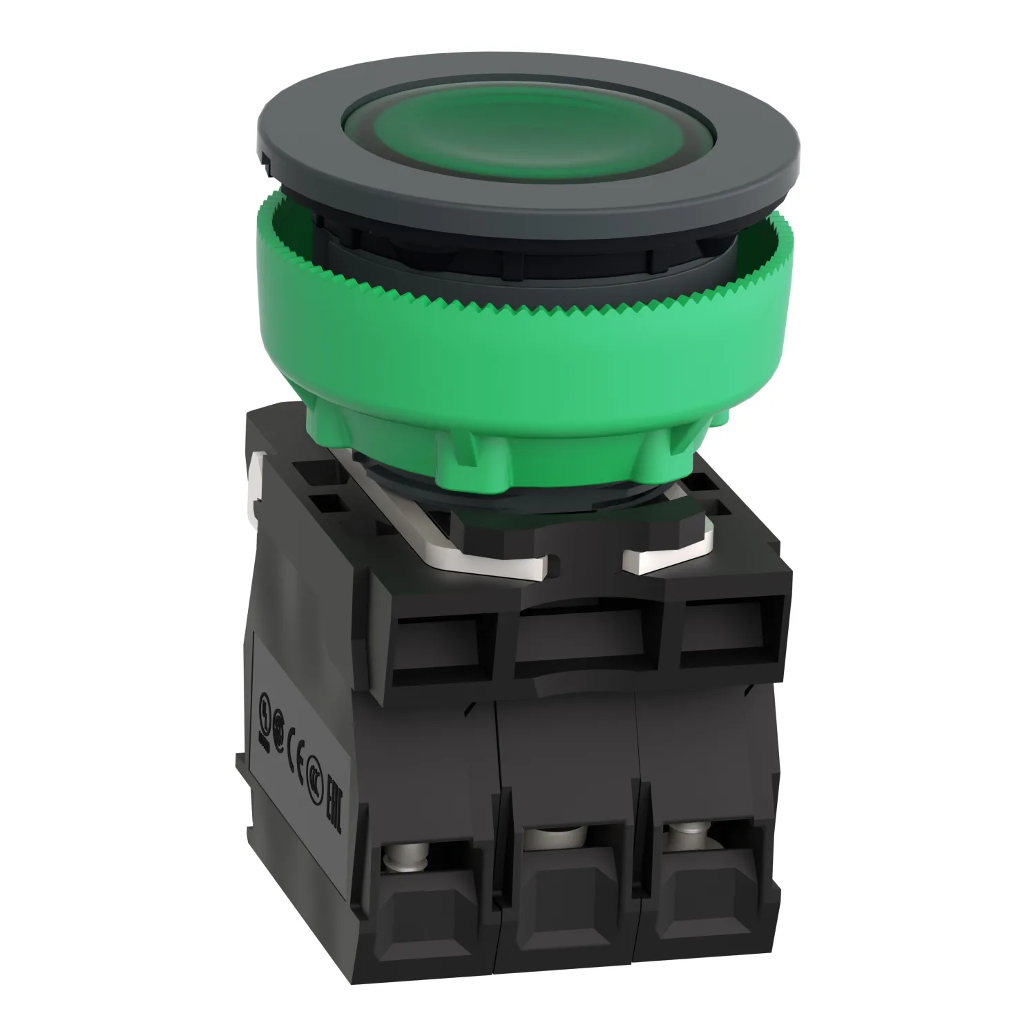 Leuchtdrucktaster, Harmony XB5F, Kunststoff, 30mm, grün, universelle LED, 1S+1Ö, 24V ACDC - 4