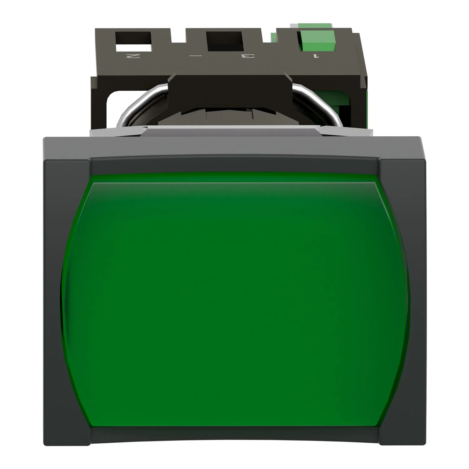 Schalter: Druck; 16mm; Stab.Pos: 1; NO; grün; LED; 12÷24VDC; Pos: 2 - 3