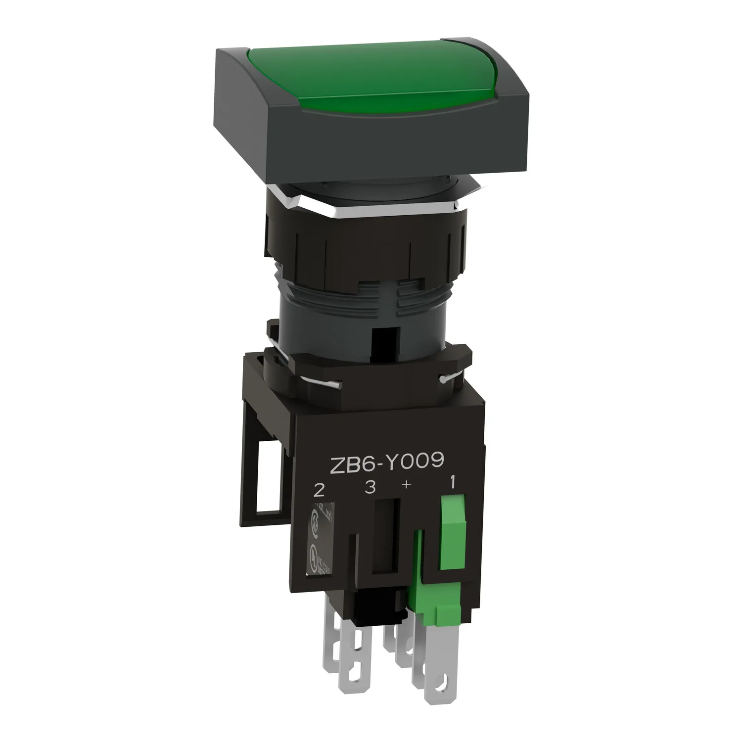 Schneider XB6DW3B1B - XB6DW3B1B - Anahtar: basmalı buton; 16mm; Sabit poz: 1; NO; yeşil; LED; 12÷24VDC