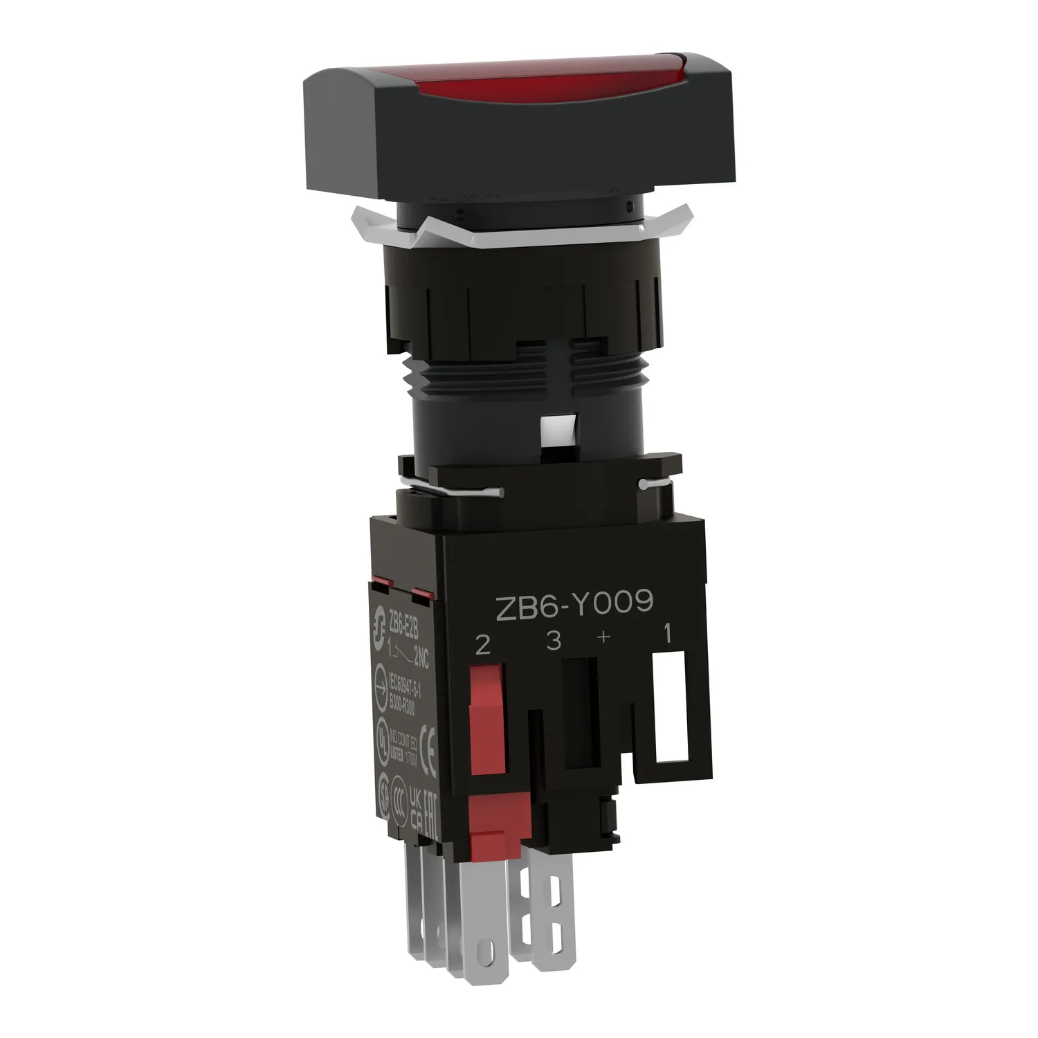 XB6DW4B2B - Şalter: basmalı buton; 16mm; Sabit poz: 1; NC; kırmızı; LED; 12÷24VDC - 5