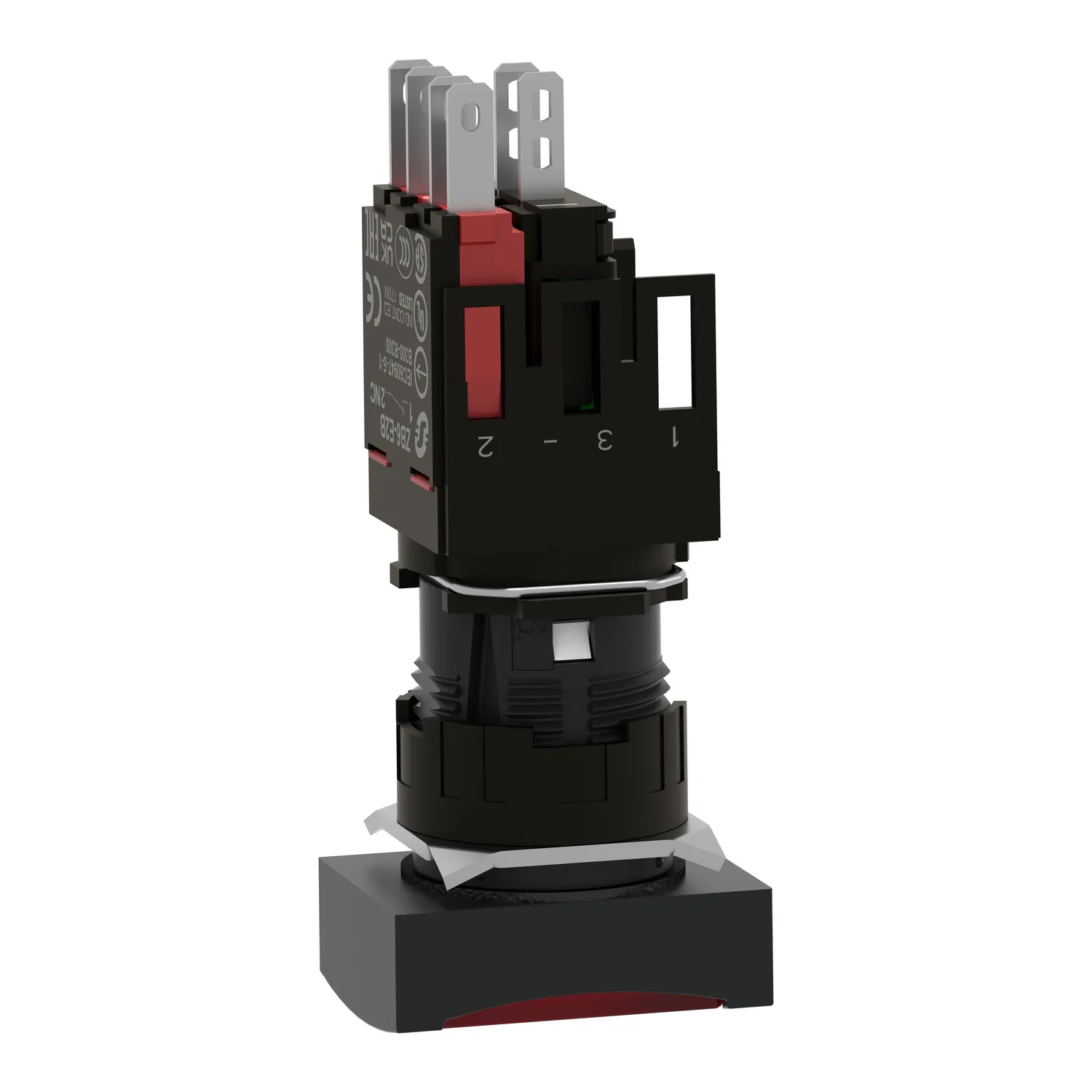XB6DW4B2B - Şalter: basmalı buton; 16mm; Sabit poz: 1; NC; kırmızı; LED; 12÷24VDC - 6