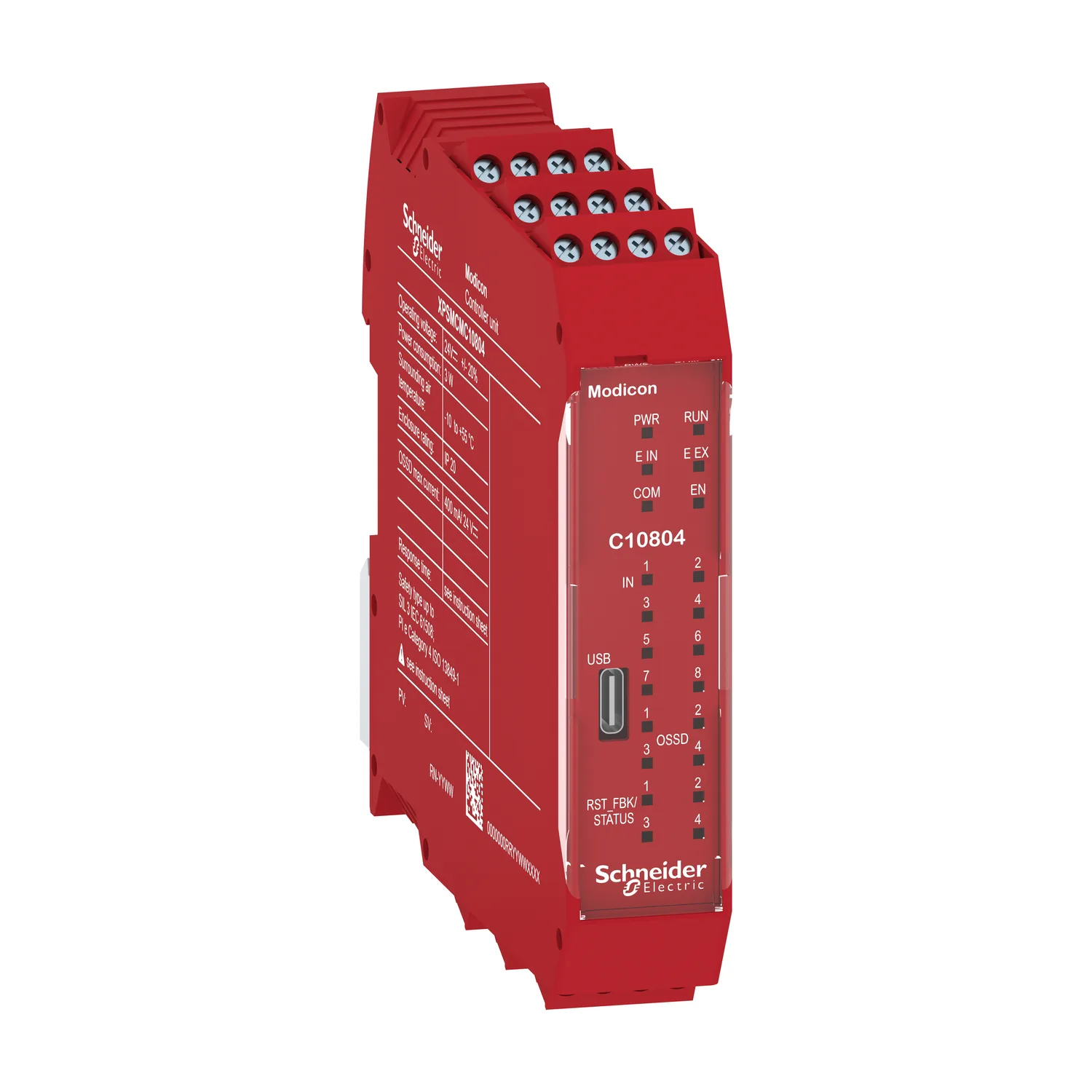 Schneider XPSMCMC10804 - CPU-8 entrées de sécurité-4 OSSD simples-bornier à vis