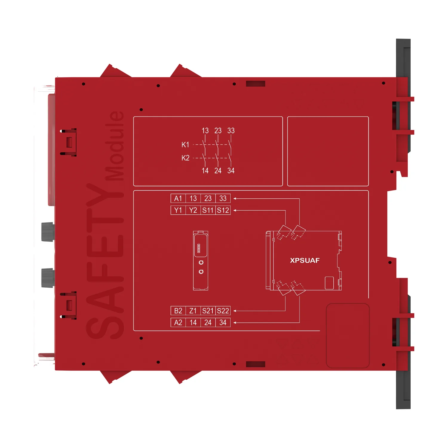XPSUAF13AP - E-stop, ışık bariyeri, koruma anahtarı, manyetik anahtar, 2 güvenli giriş, 2NA, 24V AC/DC - 4