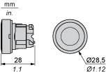 Schalter: Druck; 22mm; Stab.Pos: 2; grün; Fehlen; IP66; flach; Pos: 2 - 2