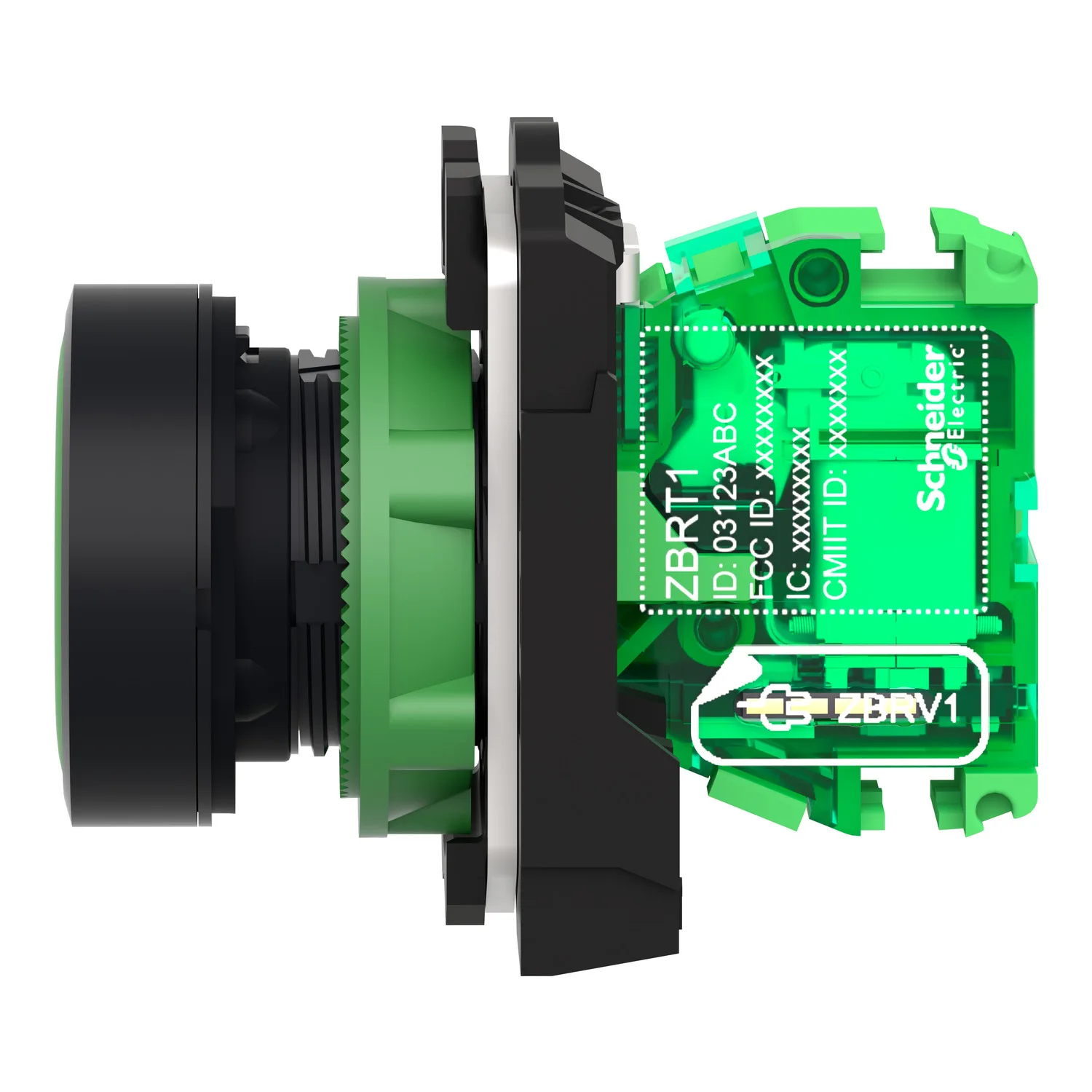 Switch: push-button; 22mm; Stabl.pos: 1; green; none; IP66; flat - 5