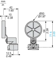 Interrupteur de position XCKD, plastique, a levier a galet thermoplastique, 1NC+1NO, a action brusque, galet Ø50 mm, avec entree de cable M16 - 2