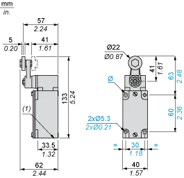 Limit switch XCKJ, thermoplastic roller lever, 1NC+1NO, snap action, Pg13 cable entry - 2