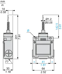 Limit switch XCKM, cat's whisker, 1NC+1NO, snap action, Pg11 cable entry - 2