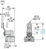 XCKP2118P16 - Positionsschalter XCKP, Kunststoff, thermoplastischer Rollenhebel, 1NC+1NO, Schnappschalter, M16-Kabeleinführung - 2