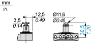 Sınır şalteri XCKT, çelik makaralı piston, 1NC+1NO, M16 kablo girişi - 2