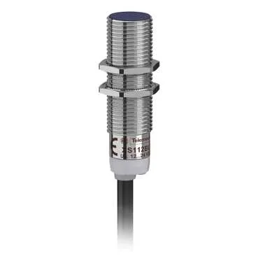 Telemecanique Sensors XS112BLNAL2 - Endüktif sensör, XS1, M12, pirinç, Sn 2 mm, NPN, NA, 2 m kablo, L44 mm, 12...24 VDC, düz, 3 telli