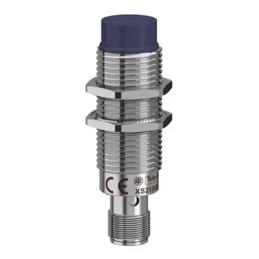 Telemecanique Sensors XS218BLNAM12 - Induktiver Sensor, XS2, M18, Messing, Sn 8 mm, NPN, Schließer, M12 Stecker, L 64 mm, 12...24 VDC, nicht bündig, 3 Drähte