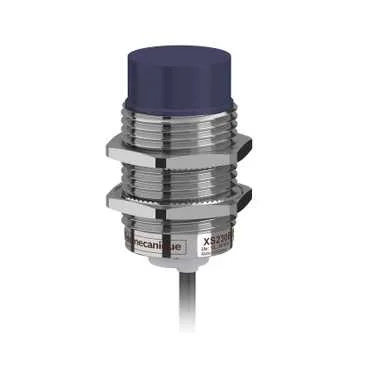 Telemecanique Sensors XS230BLNAL2 - Capteur inductif, XS2, M30, laiton, Sn 15 mm, NPN, NO, câble 2 m, L57 mm, 12...24 VDC, non noyable, 3 fils