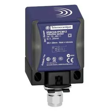 Telemecanique Sensors XS8C2A4MAU20 - Endüktif sensör, XS8, 40x40x70 mm, PBT, Sn 40 mm, NO, 24...240 VAC/DC, 2 telli