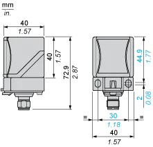 Détecteur inductif, XS9, 40x40x70 mm, PBT, connecteur M12, 12...24 VDC - 2