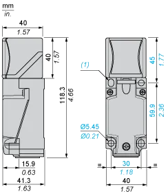 Endüktif sensör, XS9, 40x40x117 mm, PBT, Sn 25 mm, klemensler, 12...24 VDC - 2