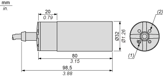 Kapazitiver Sensor, XT, Ø32, Kunststoff, Sn 20 mm, NC, Kabel 2 m, 24...240 VAC, nicht bündig, 2-Drahturghäufigkeit: 2 Drähte - 2
