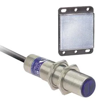 Telemecanique Sensors XU9M18MA230 - Fotoelektrik sensör XU9, polarize reflektörlü, Sn 2 m, 24...240 VAC/DC, kablo 2 m