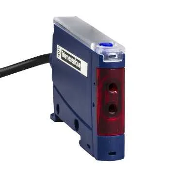 Telemecanique Sensors XUDA2PSML2 - Fotoelektrik fiber amplifikatör XUD, NO/NC programlanabilir, öğretme, 4 basamaklı gösterge, 3 W, 11...26 VDC, kablo 2 m