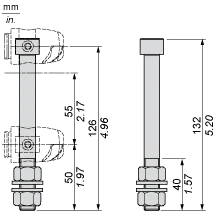 Optoelektronische Montagestange XUZ, 3D-Befestigungssatz, M12-Stange - 2