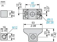 Optoelektronische Montagestange XUZ, 3D-Befestigungssatz, Halterung für M12-Stange - 2