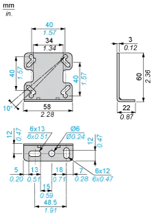 Fotoelektrik montaj braketi XUZ, XUK, metal - 2
