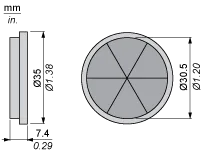 Réflecteur photoélectrique XUZ, Ø 31 mm - 2
