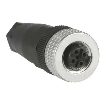 Telemecanique Sensors XZCC12FDM40B - Konektör XZ, düz dişi, M12, 4 pinli, Pg7 kablo rakoru