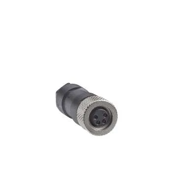 Telemecanique Sensors XZCC8FCM30S - Konektör XZ, açılı dişi, M8, 3-pin, M9.5 x 1 kablo rakoru, metal