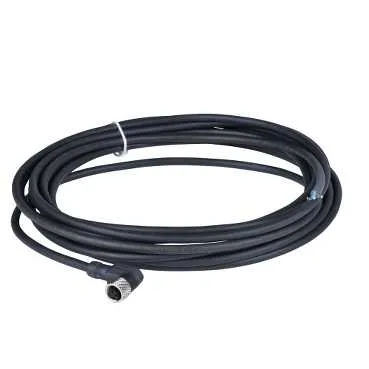 Telemecanique Sensors XZCP0666L5 - Önceden kablolanmış konnektör XZ, dirsekli dişi, M8, 3-pin, PUR kablo, 5 m