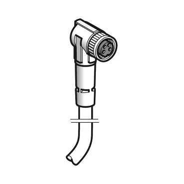 Telemecanique Sensors XZCP1041L5 - Önceden kablolanmış konnektör XZ, dirsekli dişi, M8, 4-pin, PUR kablo, 5 m