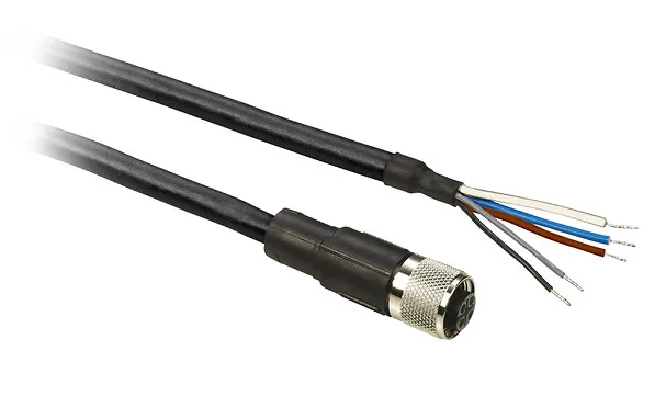 Telemecanique Sensors XZCP11V12L2 - XZCP11V12L2 - PREWIRED M12 FEMALE 5P 2M PUR STRAIGHT