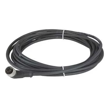 Telemecanique Sensors XZCP1264L5 - Önceden kablolanmış konnektör XZ, dirsekli dişi, M12, 5-pin, PUR kablo, 5 m