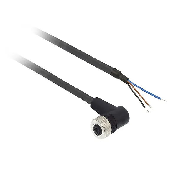 Telemecanique Sensors XZCP1340L5 - XZCP1340L5 - FEMALE, M12, 3PIN, ELBOWED PREWIRED CONN
