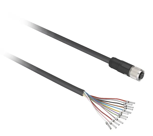 Telemecanique Sensors XZCPB44P14L5 - XZCPB44P14L5 - CONNECTOR M12 FEMAL SHIELDED 12WIRES, ST
