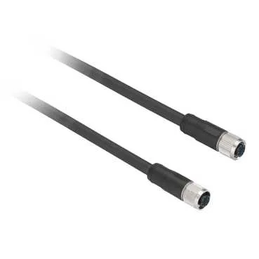 Telemecanique Sensors XZCPV1141L2 - Connecteur pré-câblé XZ, femelle droit, M12, 4 broches, câble PVC, 2 m
