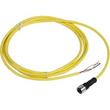 Telemecanique Sensors XZCPV1865L2 - Önceden kablolanmış konnektör XZ, düz dişi, 1/2"20 UNF, 3-pin, PVC kablo, 2 m